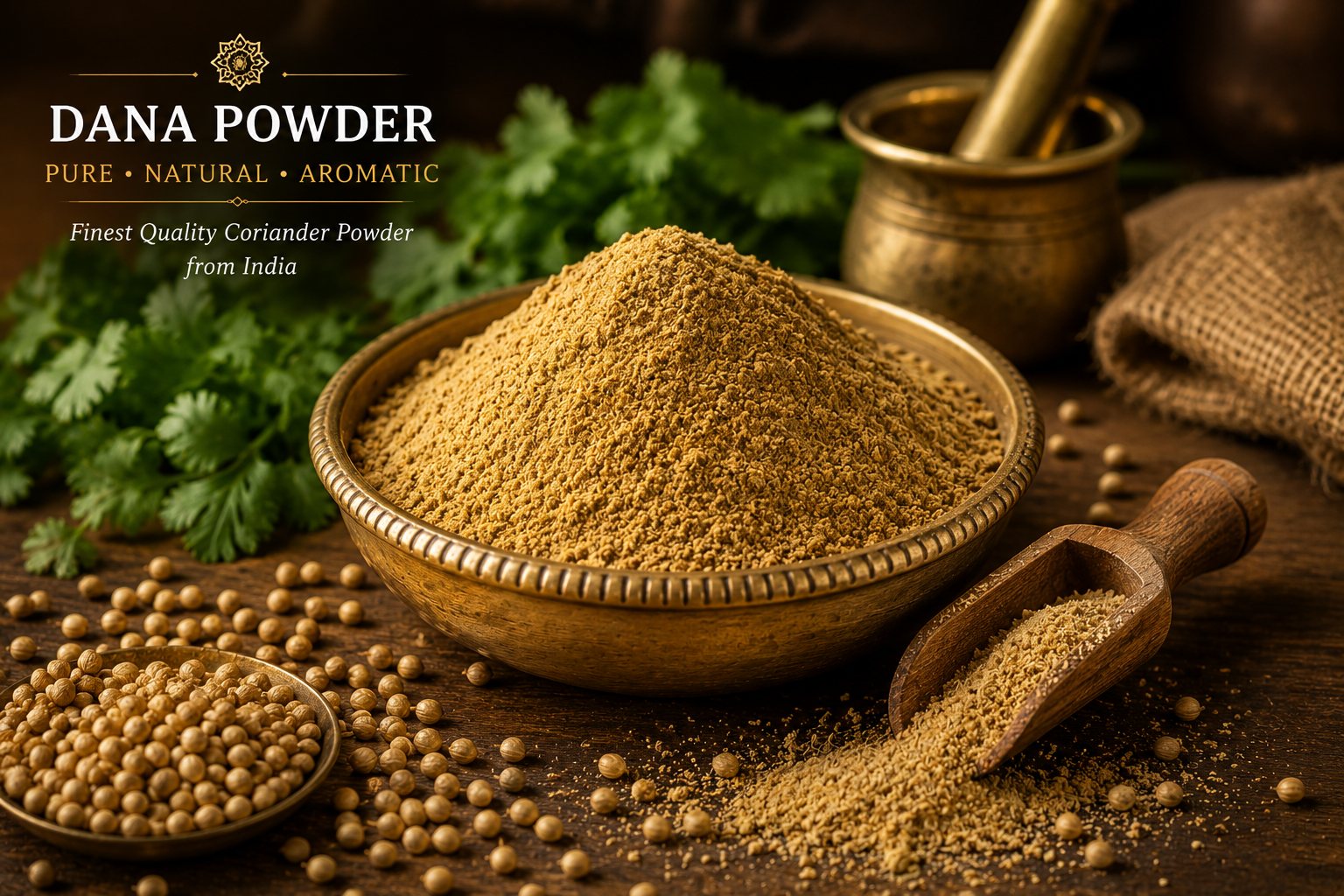 Coriander Powder — round tan seeds