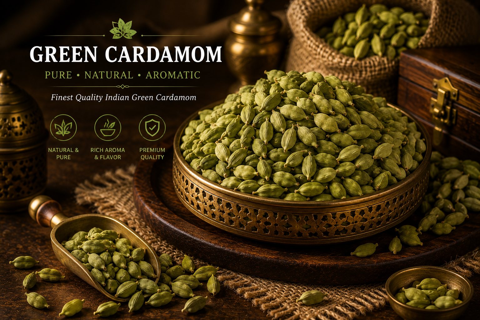 Green Cardamom — whole green pods